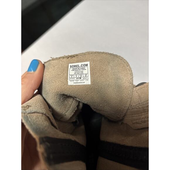 Sorel Youth 5 Joan Of Arctic Wedge II Ash Brown Suede Lace Up Neutral Gorpcore - Picture 6 of 6